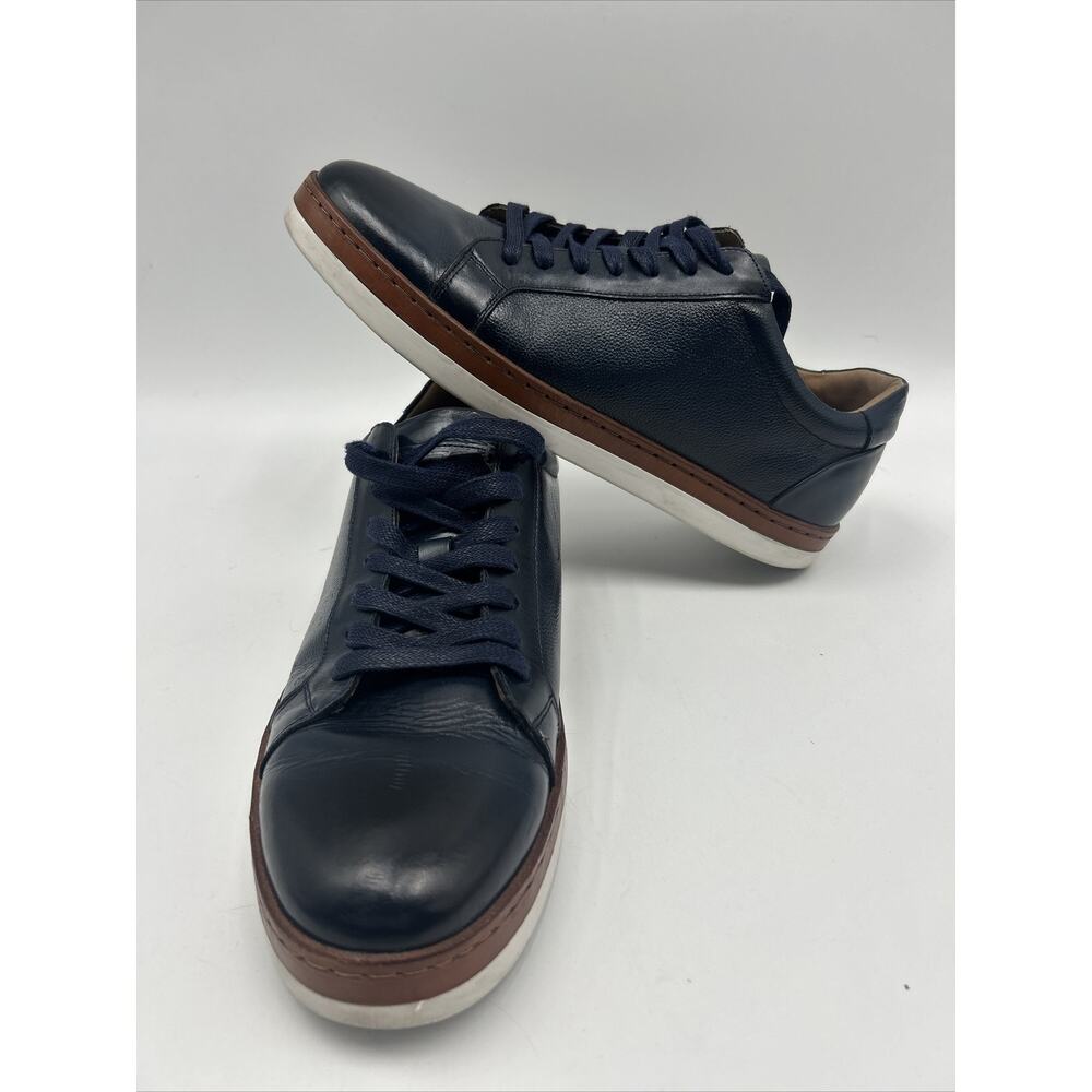 Steven Land Liam Leather Sneakers Size 12 Navy Blue Shoes SL0087